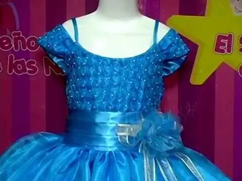Vestido de niña azul turquesa. Mod. Dayomi. - YouTube