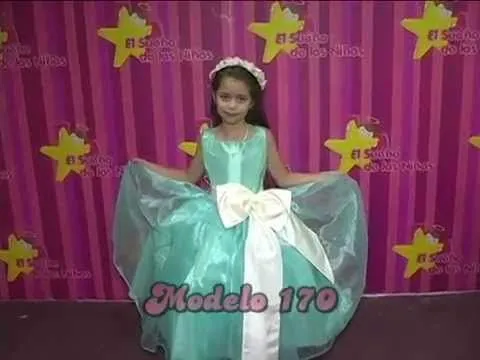 Vestido de niña color verde agua Mod. 170 - YouTube