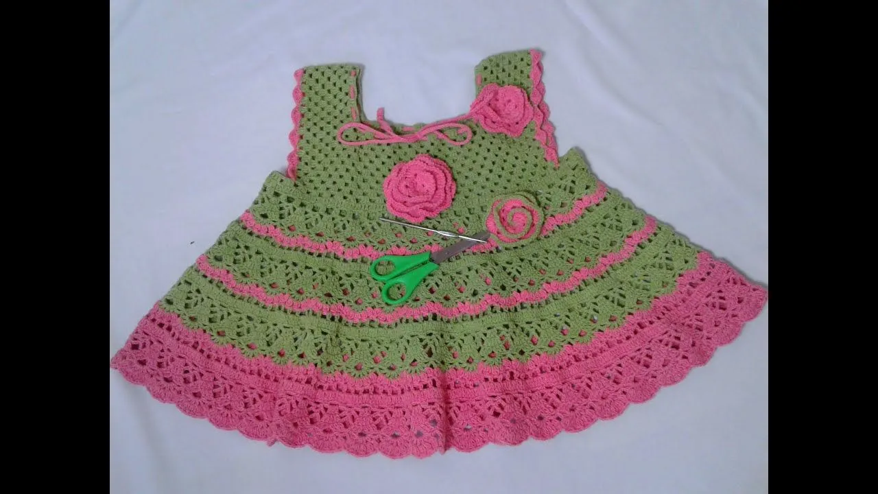 Vestido para niña a crochet cualquier talla paso a paso parte 1/3 ...