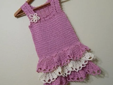 Vestido para niña Crochet parte 1 de 3 - YouTube