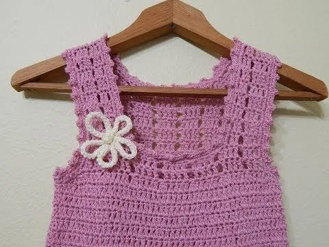 Vestido para niña Crochet parte 2 de 3 - YouTube
