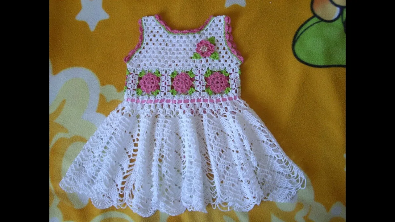 Vestido para niña tejidos a crochet parte 1 - YouTube