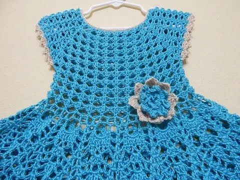 Vestido Olanes para Niña Crochet parte 1 de 3 - YouTube