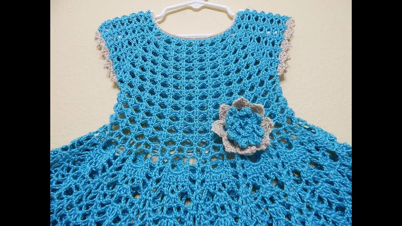 Vestido Olanes para Niña Crochet parte 1 de 3 - YouTube