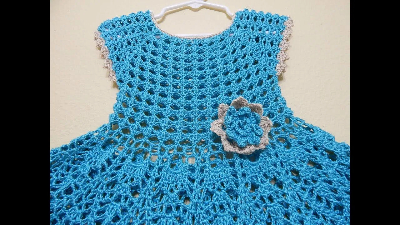 Vestido Olanes para Niña Crochet parte 1 de 3 - YouTube Vestido Olanes para Niña Crochet parte 1 de 3 - YouTube