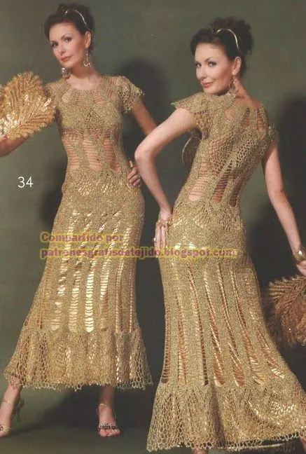 El vestido de oro | Crochet y Dos agujas