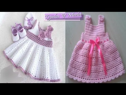 Vestidos Para Bebe Niña Con Patrones - Tejidos a Crochet - YouTube