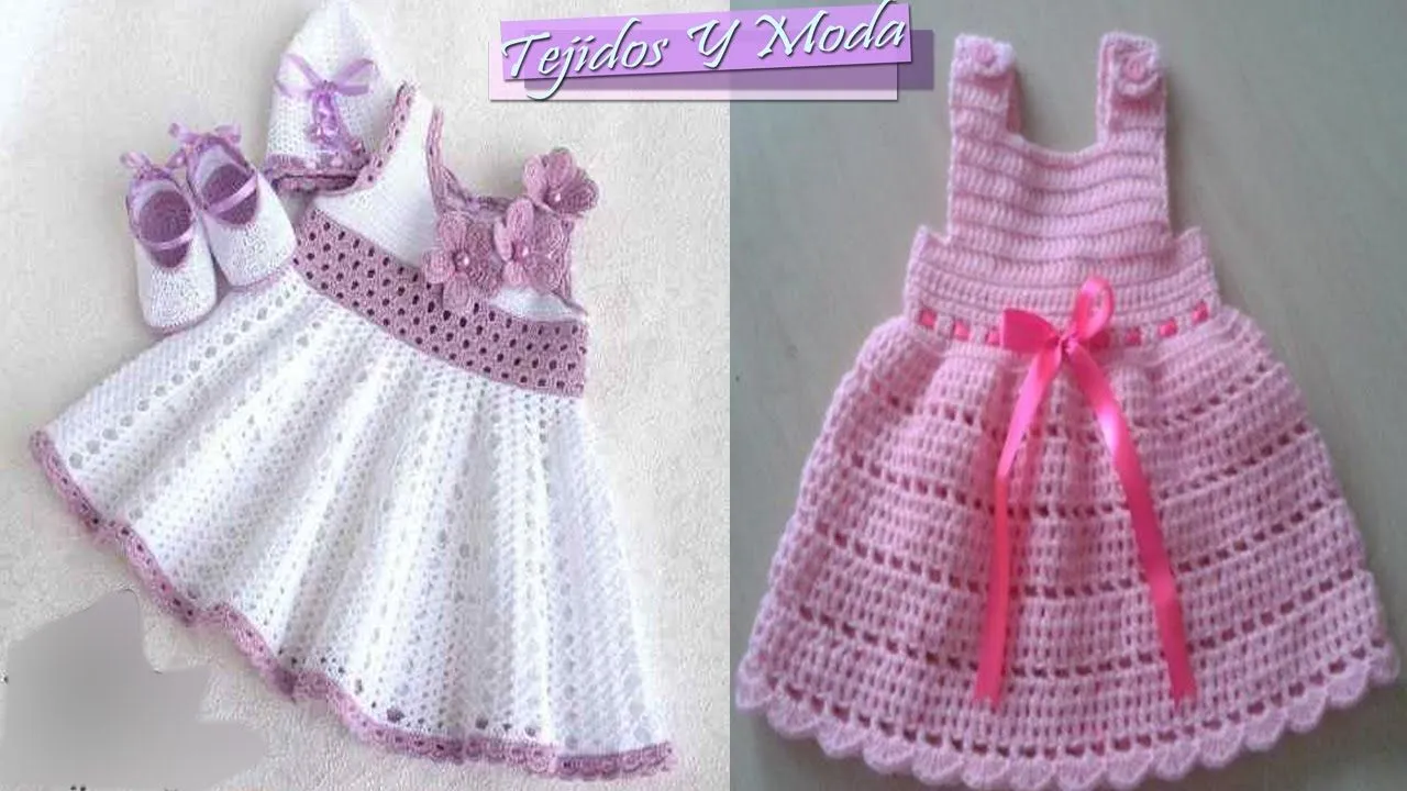 Vestidos Para Bebe Niña Con Patrones - Tejidos a Crochet - YouTube