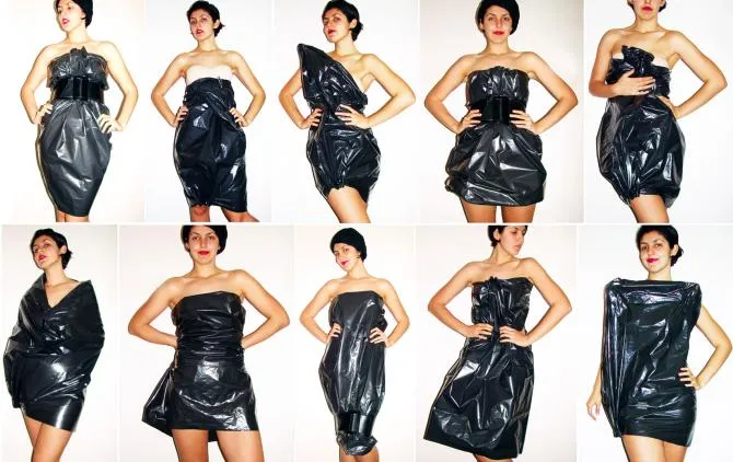 Vestidos reciclables de bolsas de basura - Imagui