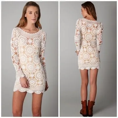Vestidos de crochê com receita on Pinterest | Crochet Dresses ...