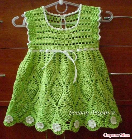 Vestido croche para bebe com gráfico - "Crochê da Mimi" | crochet ...