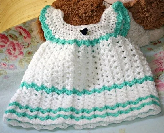 Vestidos crochet para recien nacidos - Imagui