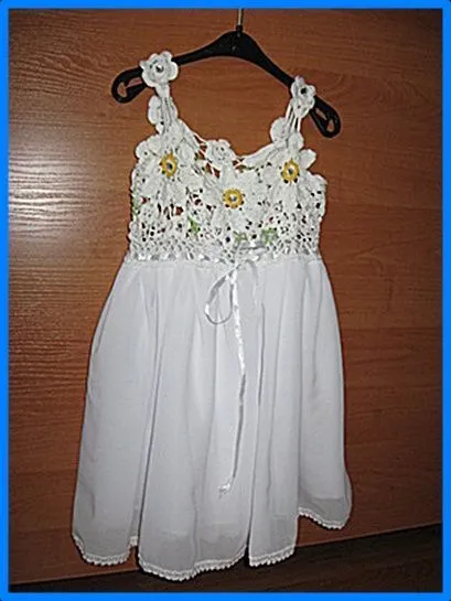 vestidos crochet y tela on Pinterest | Vestidos, Crochet Dresses ...