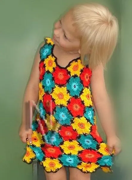 vestido para niñas a crochet ~ Solountip.com