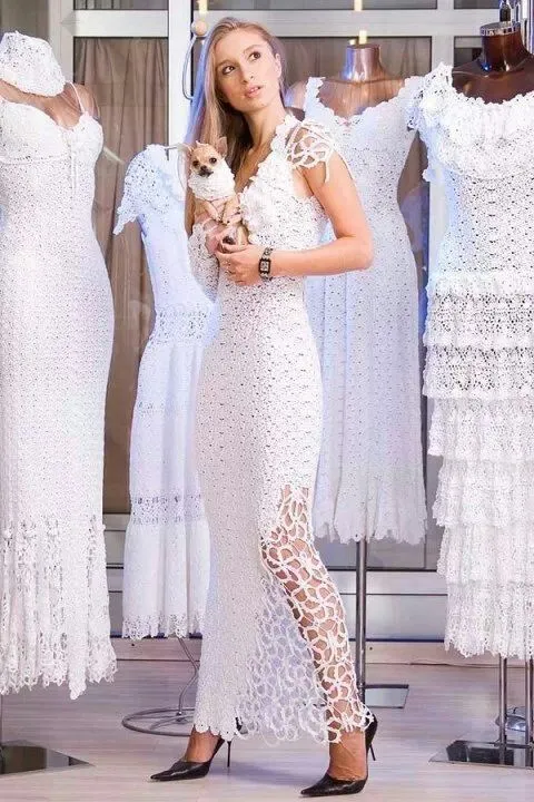 Vestidos tejidos en crochet para novia graficos - Imagui