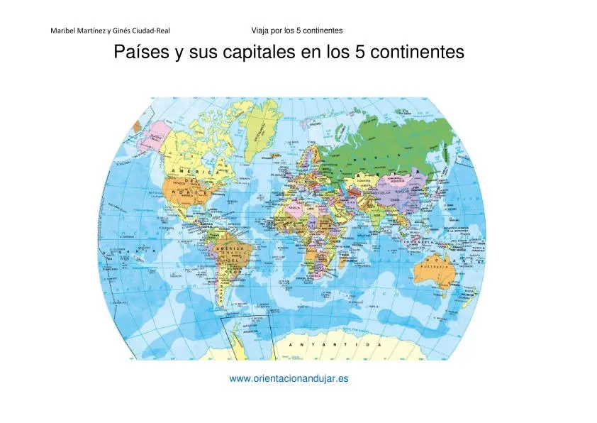 Viaja por los cinco continentes Los países y sus capitales ...