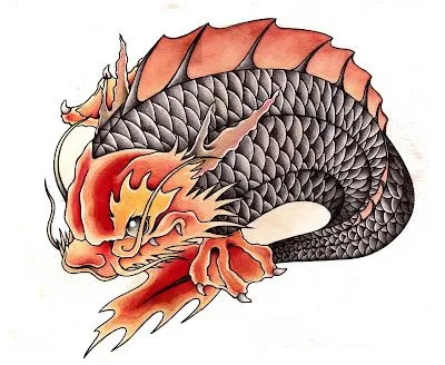 victor esta sobando...: Dragón Koi - Tatuaje Tradicional Japones ...