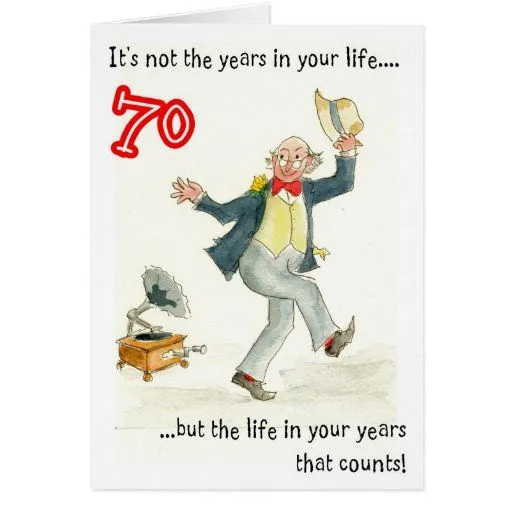 Vida en 70.a tarjeta de cumpleaños de sus años" p de Zazzle.