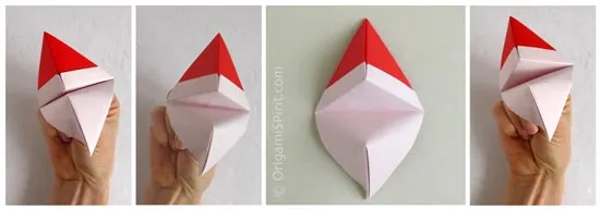 Video con pasos para hacer un títere hablador de Papá Noel en origami