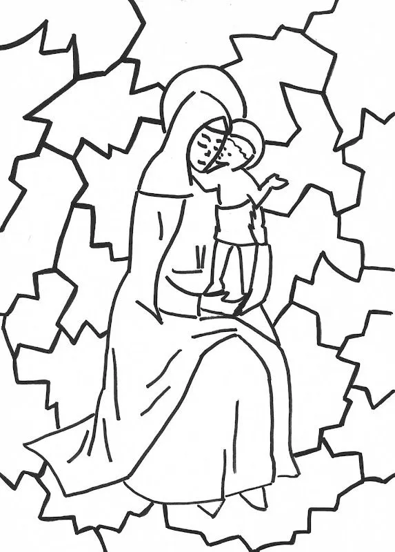 Pinto Dibujos: Vidriera y rompecabezas de la viergen maría para ... Pinto Dibujos: Vidriera y rompecabezas de la viergen maría para ...
