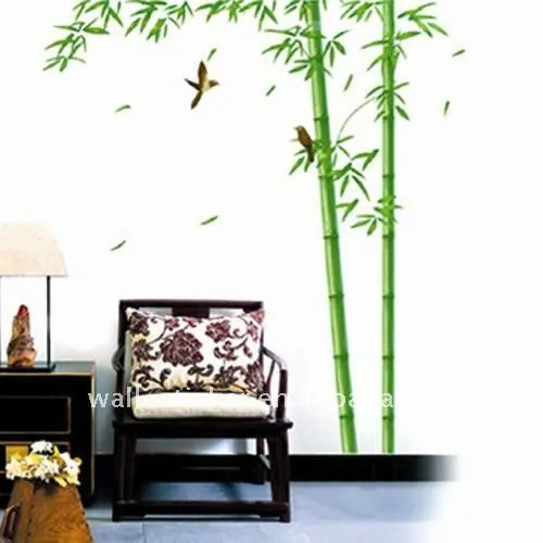 Nuevo vinil moda de bambú pegatinas de pared decoración para el ...