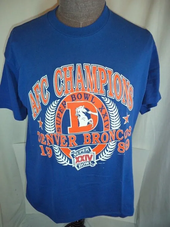 Vintage 1989 T-Shirt Denver Broncos AFC por RockyMtnVintageFinds