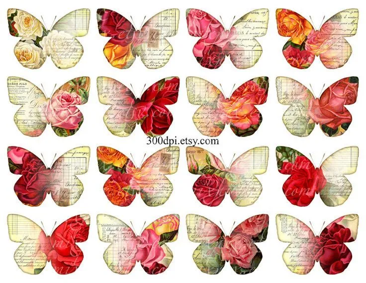 vintage butterflies clipart clip art Printable Download Digital ...