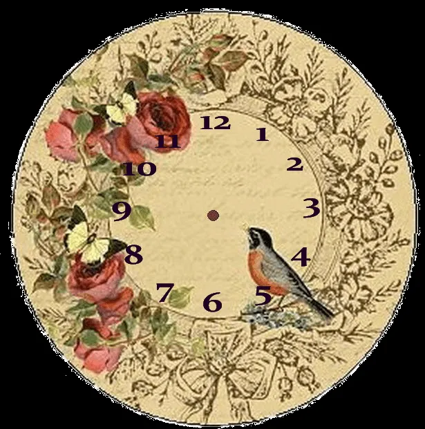 VINTAGE, EL GLAMOUR DE ANTAÑO: Láminas Decoupage, 3/Relojes y Flores