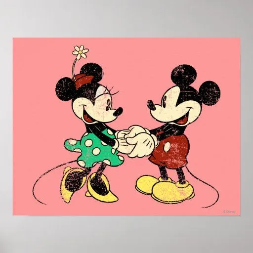 Vintage Mickey Mouse & Minnie Poster | Zazzle