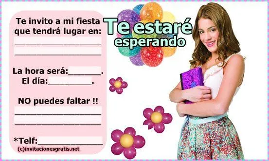 invitaciones de cumpleaños de Violetta « Invitaciones gratis ...