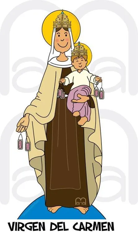 Virgen del carmen caricatura - Imagui