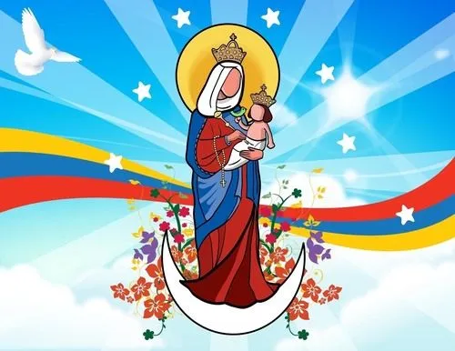 Virgen chiquinquira en caricatura - Imagui