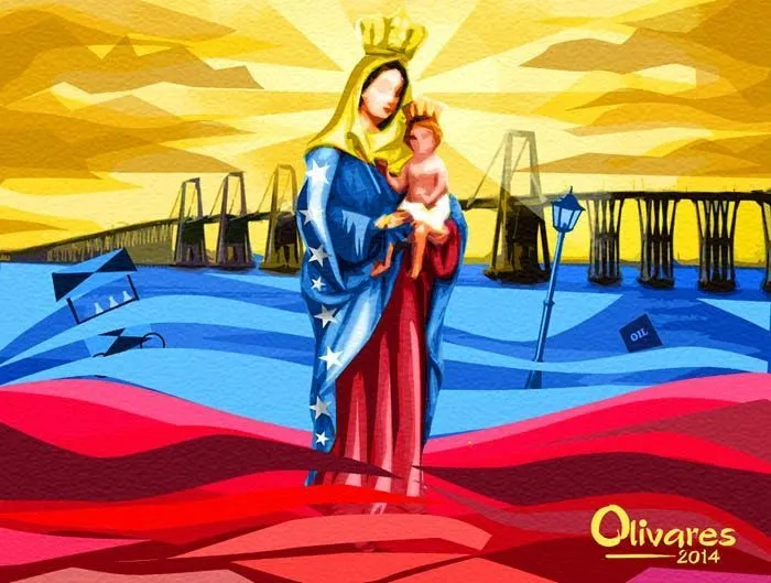 Virgen de Chiquinquirá. - Oscar Olivares | Virgen de chiquinquira, Virgen,  Temas para celular rosa