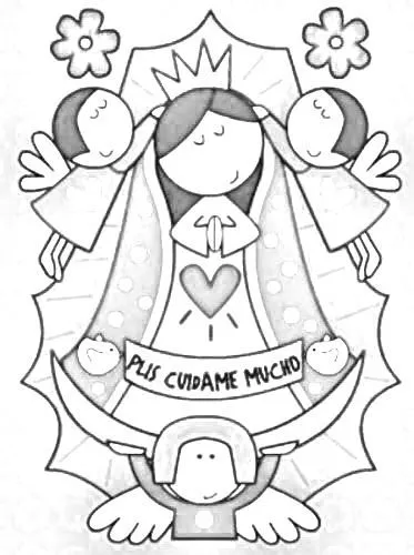 Virgen de Guadalupe para colorear. Dibujo - Portal Escuela