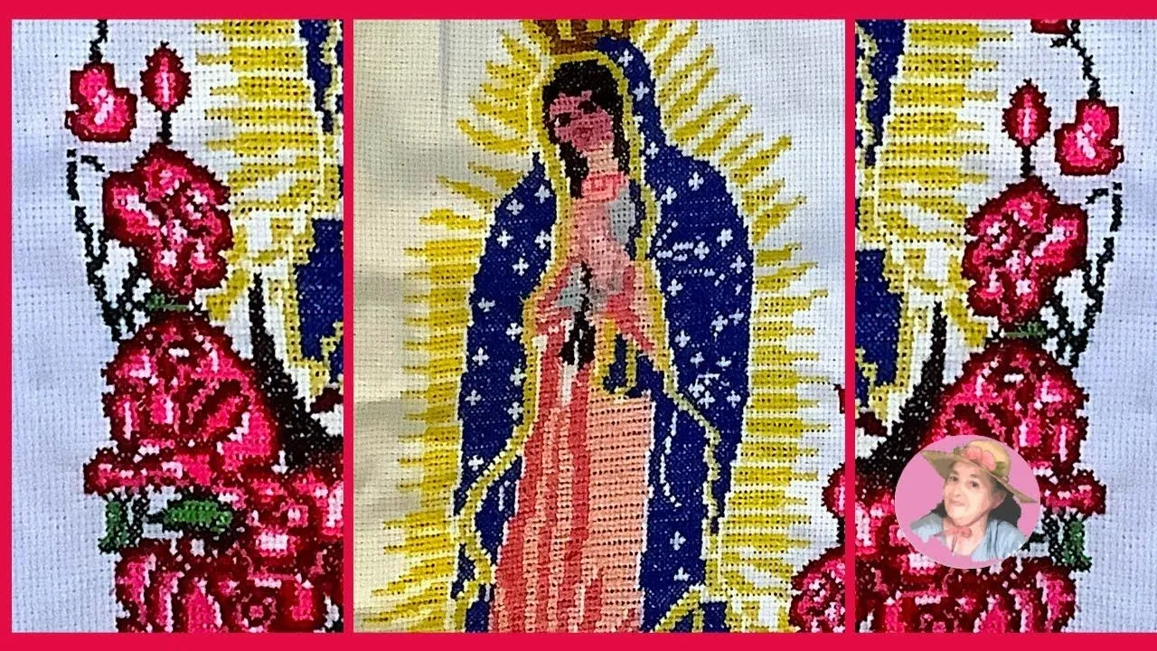 Virgen de Guadalupe para un cuadro en punto de cruz chico #1347 - YouTube