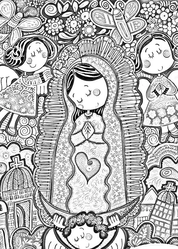 Virgen de Guadalupe distroller para colorear - Imagui