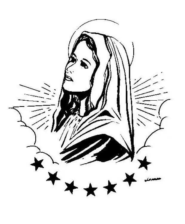 Virgen María para colorear - Imagui