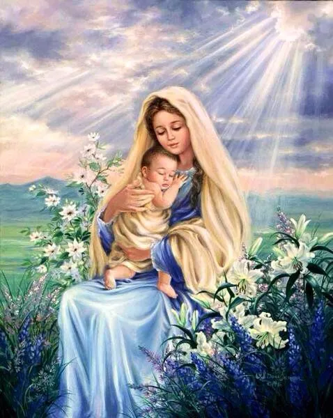 La virgen María y el niño Jesús | Imagens santas | Pinterest