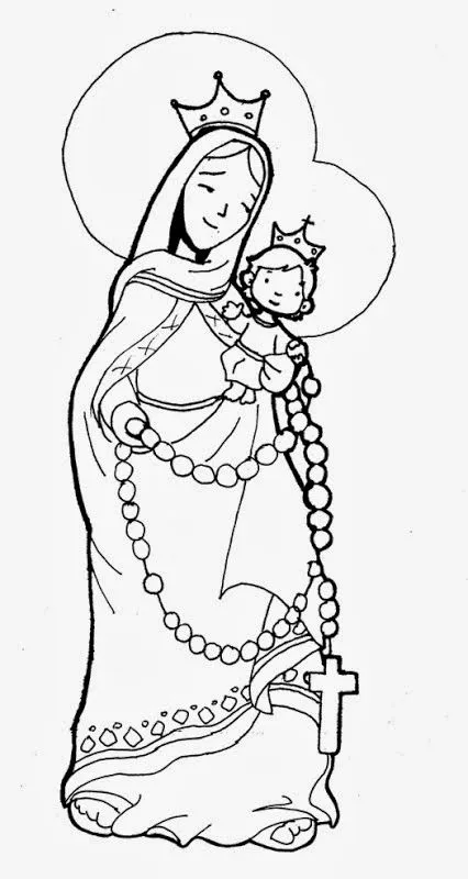 Virgen de chiquinquirá para colorear - Imagui