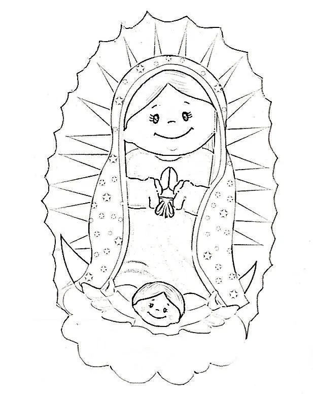 Virgen caricatura para pintar - Imagui