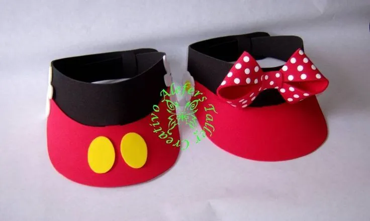 Viseras de Mickey and Minnie Mouse | decoraciones para fiesta ...