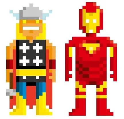 Superhéroes pixelados del Sr. Pahito - Visualmente