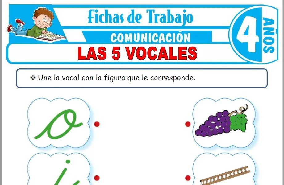 Las 5 vocales para Niños de Cuatro Años – Fichas de Trabajo
