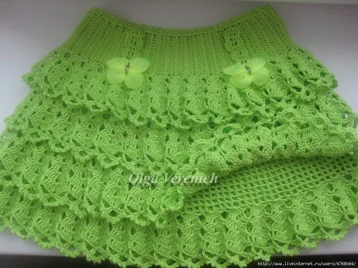 Faldas de niñas tejidas con hilo crochet - Imagui