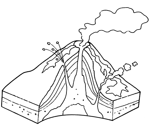 Volcán para colorear Colouring Pages (page 2)