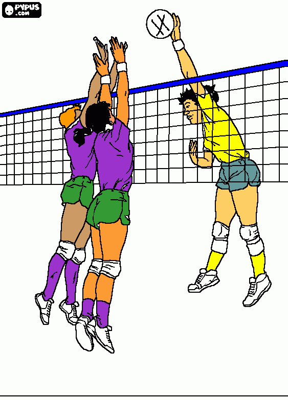 voleibol ataque para colorear, voleibol ataque para imprimir