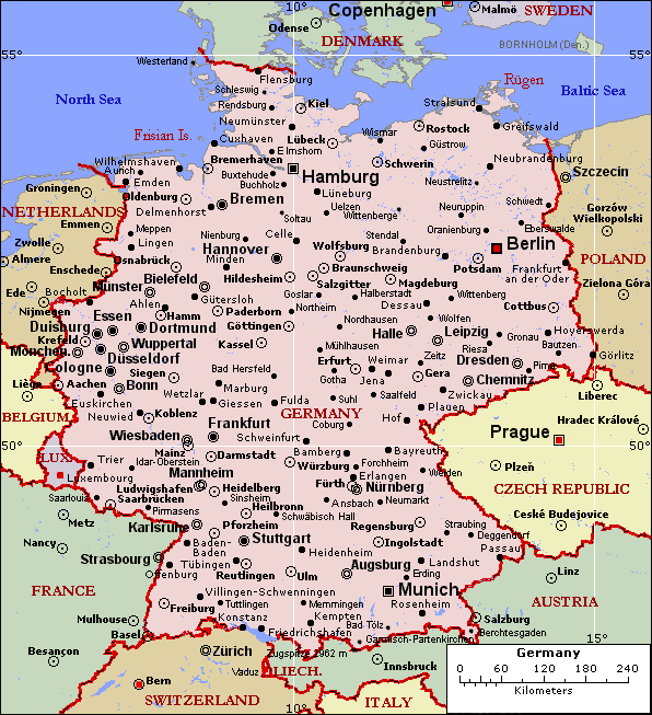 Alemania mapa español - Imagui