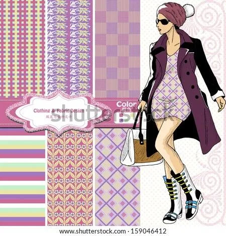 Wallpaper,Wrapper,Fabric ,Nice Fashion Girl Design.You Can Easily ...