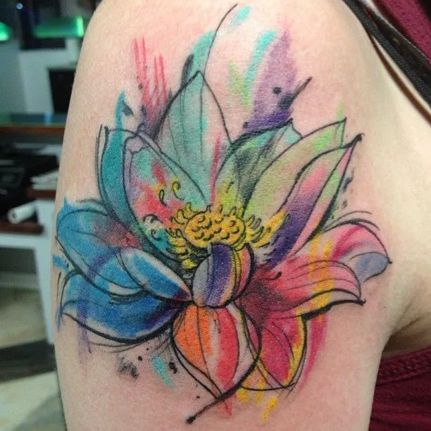 watercolor lotus | Tattoos & piercings | Pinterest | Acuarelas ...