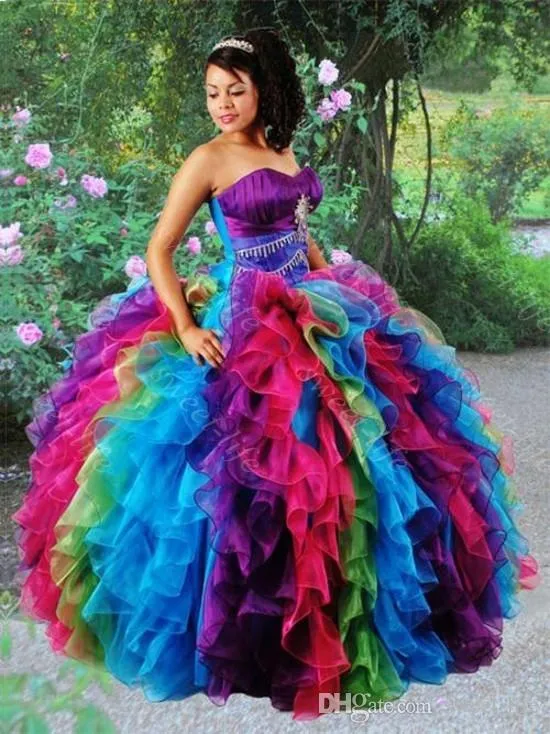 Wholesale 2015 Vestidos de quinceañera multicolor balón vestido de ...